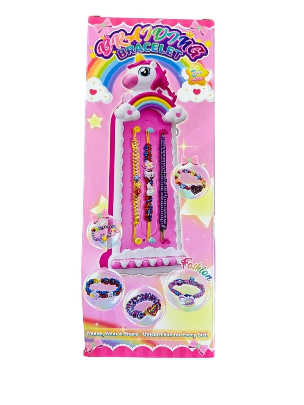 Unicorn Braiding Bracelet Making Kit For Girls Loom Charms Birthday Gift